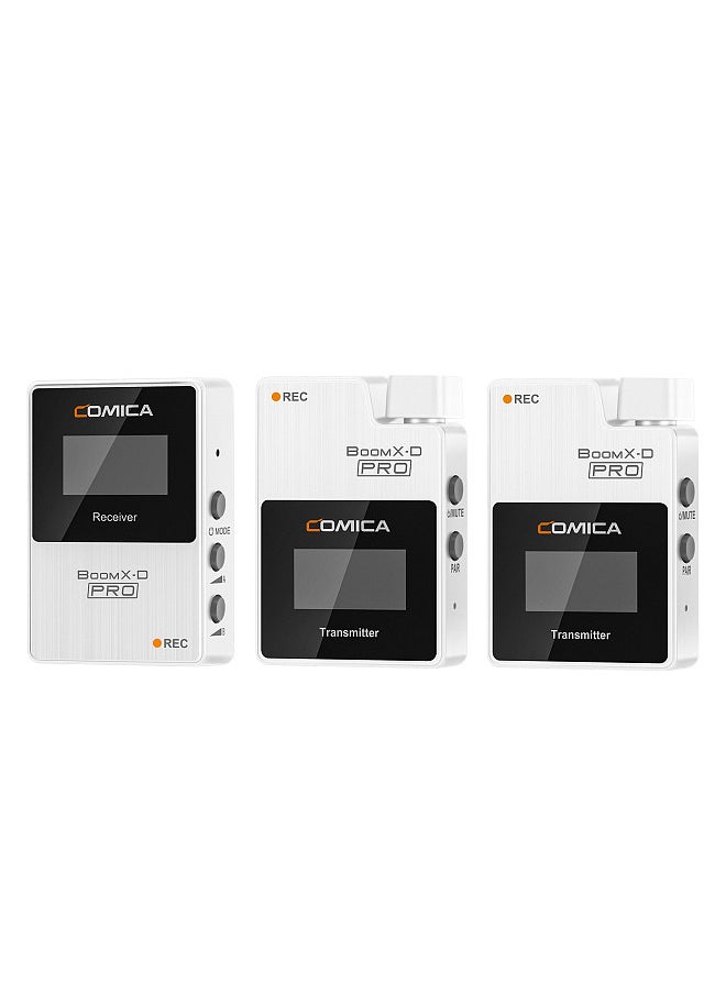 COMICA BoomX-D PRO D2 One-Trigger-Two 2.4G Dual-Channel Wireless Microphone System Built-in 8G Memory Card Digital & Analog Output Modes 100M Effective Range  - Image 1