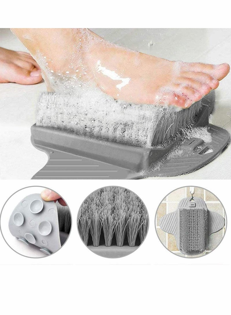 XiuWoo Shower Foot Scrubber Cleaner Massager Brush with Non Slip Suction Cups and Soft, Acupressure Massage Mat for Care, Circulation - Image 1
