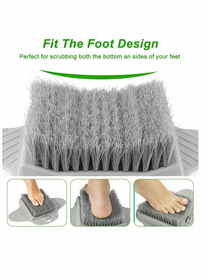 XiuWoo Shower Foot Scrubber Cleaner Massager Brush with Non Slip Suction Cups and Soft, Acupressure Massage Mat for Care, Circulation - Image 3