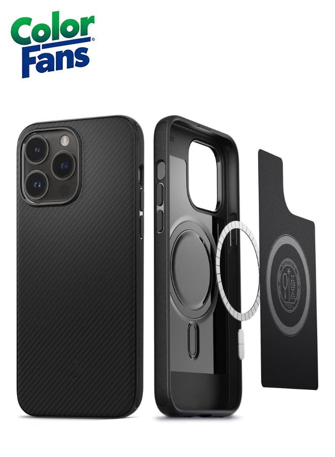 كولور فانس جراب Mag Armor MagFit مصمم لهاتف iPhone 14 Pro بحماية عسكرية متوافقة مع MagSafe - أسود غير لامع - Image 1