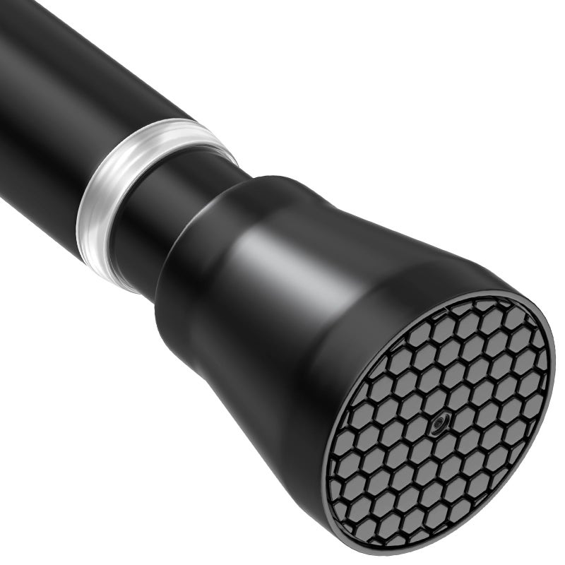MEXAU Black Tension Curtain Rod 30 to 64 Inch,Adjustable Curtain Rod,Shower Tension Curtain Rod No Drilling,7/8" Spring Curtain Rods for Windows Closet Doorway Door - Image 1