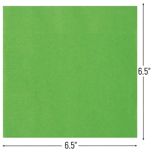 Unique Lime Green Solid Luncheon Paper Napkins - 6.5" x 6.5" (20 Ct) - Elegant & Durable Design - Perfect for Parties, Events & Celebrations - Image 2