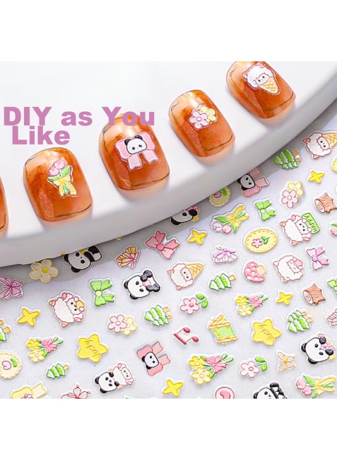 Surada Children's Nail Stickers, Children's Stickers, Nail Art Stickers, Children's Glow-in Nail Stickers, 5d Embossed Nail Stickers, Children's Stickers, Children's Birthday Party Nail Stickers Jc002 - Image 5