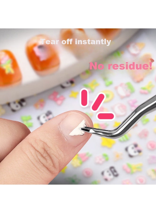 Surada Children's Nail Stickers, Children's Stickers, Nail Art Stickers, Children's Glow-in Nail Stickers, 5d Embossed Nail Stickers, Children's Stickers, Children's Birthday Party Nail Stickers Jc002 - Image 4