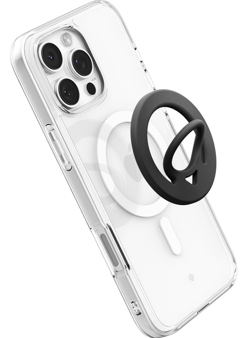 Spigen Dual Pop MagFit Phone Holder Double Side Magnetic Silicone Grip MagSafe compatible with iPhone 16 Pro Max, 16 Pro, 16 Plus, 15, 14, 13, 12 Series - Black  - Image 1