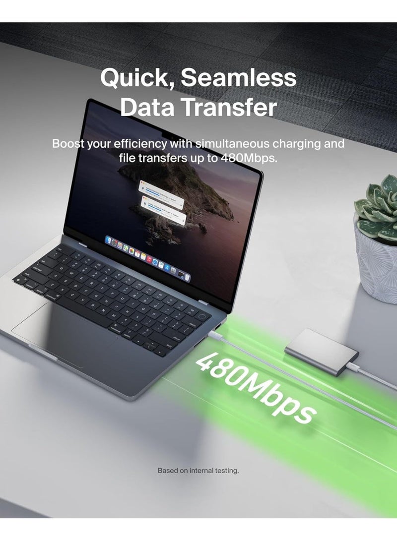 كلبور 240W USB C إلى USB C كابل 2M, كابل شاحن USB C, كابل شاحن نايلون نوع C الشحن السريع, كابلات أمن الكمبيوتر الشحن السريع, للآيفون 17 16 15 برو ماكس, ماك بوك برو / إير, آيباد برو, غالاكسي S26 S24, التبديل 2 - Image 5