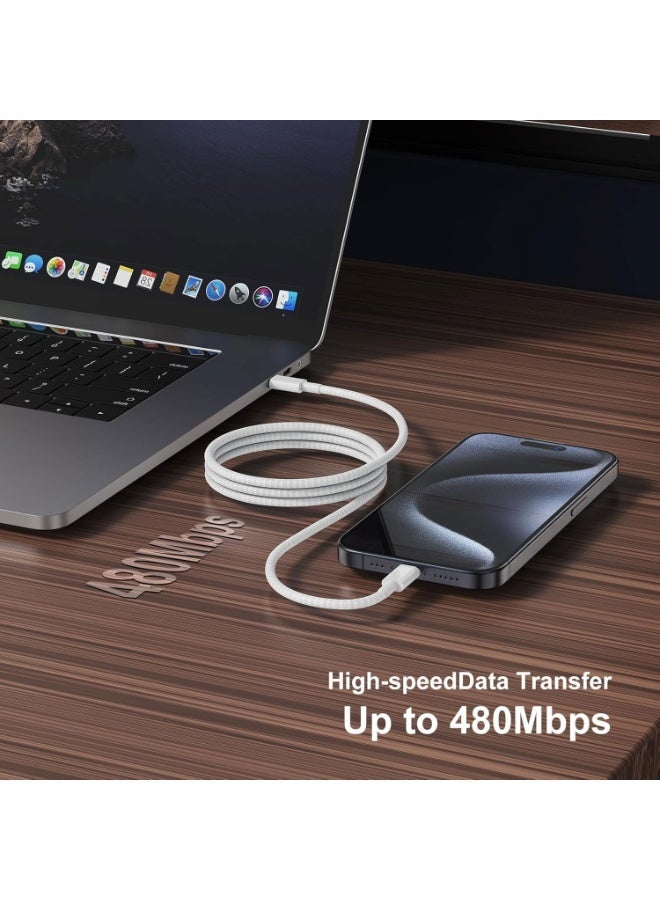 كلبور 240W USB C إلى USB C كابل 2M, كابل شاحن USB C, كابل شاحن نايلون نوع C الشحن السريع, كابلات أمن الكمبيوتر الشحن السريع, للآيفون 17 16 15 برو ماكس, ماك بوك برو / إير, آيباد برو, غالاكسي S26 S24, التبديل 2 - Image 4