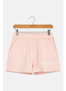 Pepe Jeans Kids Girl Brand Logo Shorts, Light Pink  - Image 1