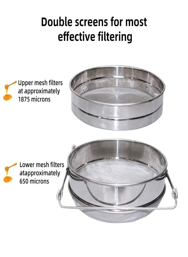 Moduoduo Honey Strainer Stainless Steel Double Sieve Bee Keeping Equipment Filter - Image 5