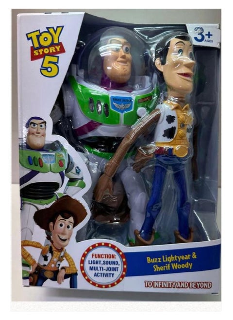Buzz Lightyear and Woody Talking Action Figure with Sound and Lights