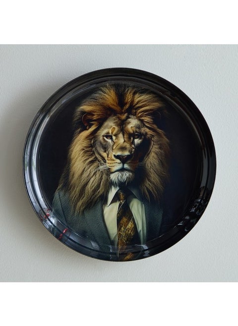 Nathal Enamelled Lion Wall Hanging Tray 29.5 x 29.5 x 3 cm
