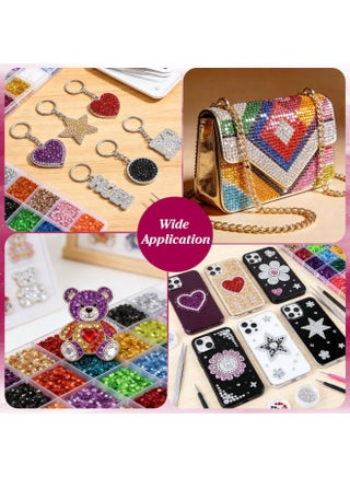 32000Pcs Resin Rhinestones 3mm 28Colors for Bedazzling Glitter Kit DIY, Multicolor Jelly Crystal Diamond with 3Pcs 10ml B7000 Jewelry Glue for Bedazzled Nail Art Supplies Decoration - view 2