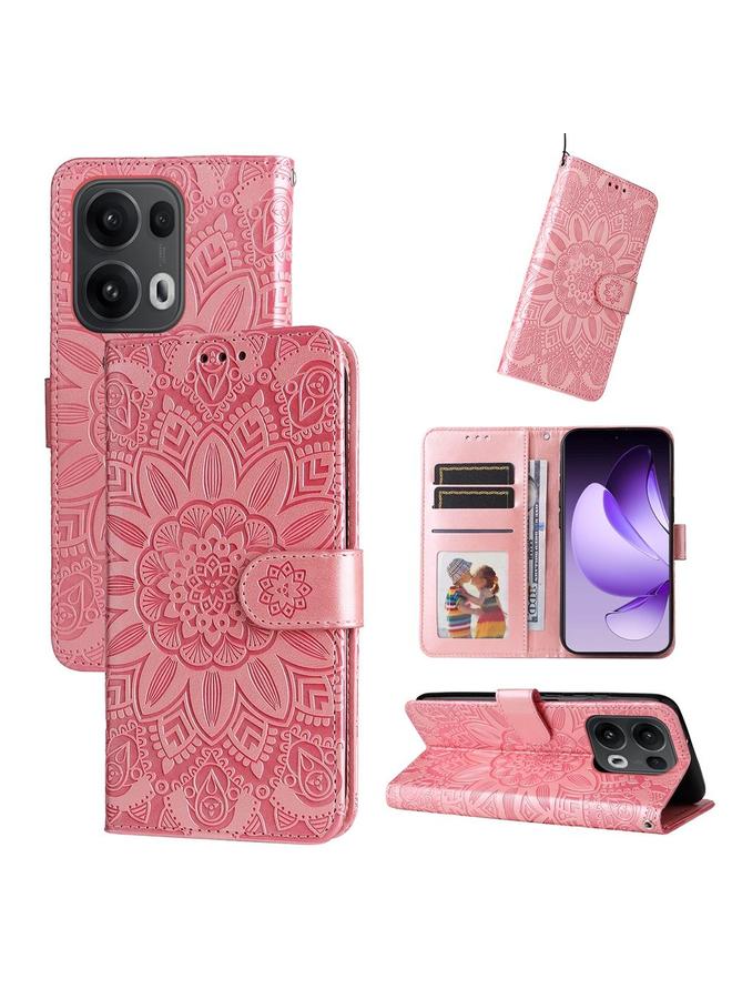 S-TOP Case For OPPO Reno13 Pro Global Embossed Sunflower Leather Phone Case - Image 1