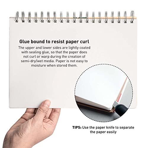 HIMI Gouache Pad 7X10''(98lb/160g) 50 Sheets Mix Paper Pad, Side Wire Bound, Fine Texture, in Gouache Acrylic Art Pad for Sketching, Ink Sketch Book, Art Supplies Drawing Pad Gift （Bird） - Image 3