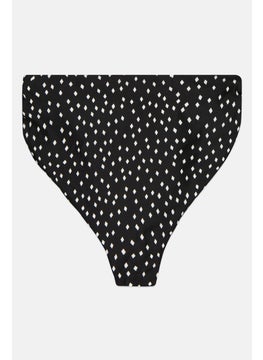 Fashion Union Maternity Allover Print Bikini Bottom, Black/White  - Image 2