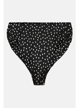 Fashion Union Maternity Allover Print Bikini Bottom, Black/White  - Image 1