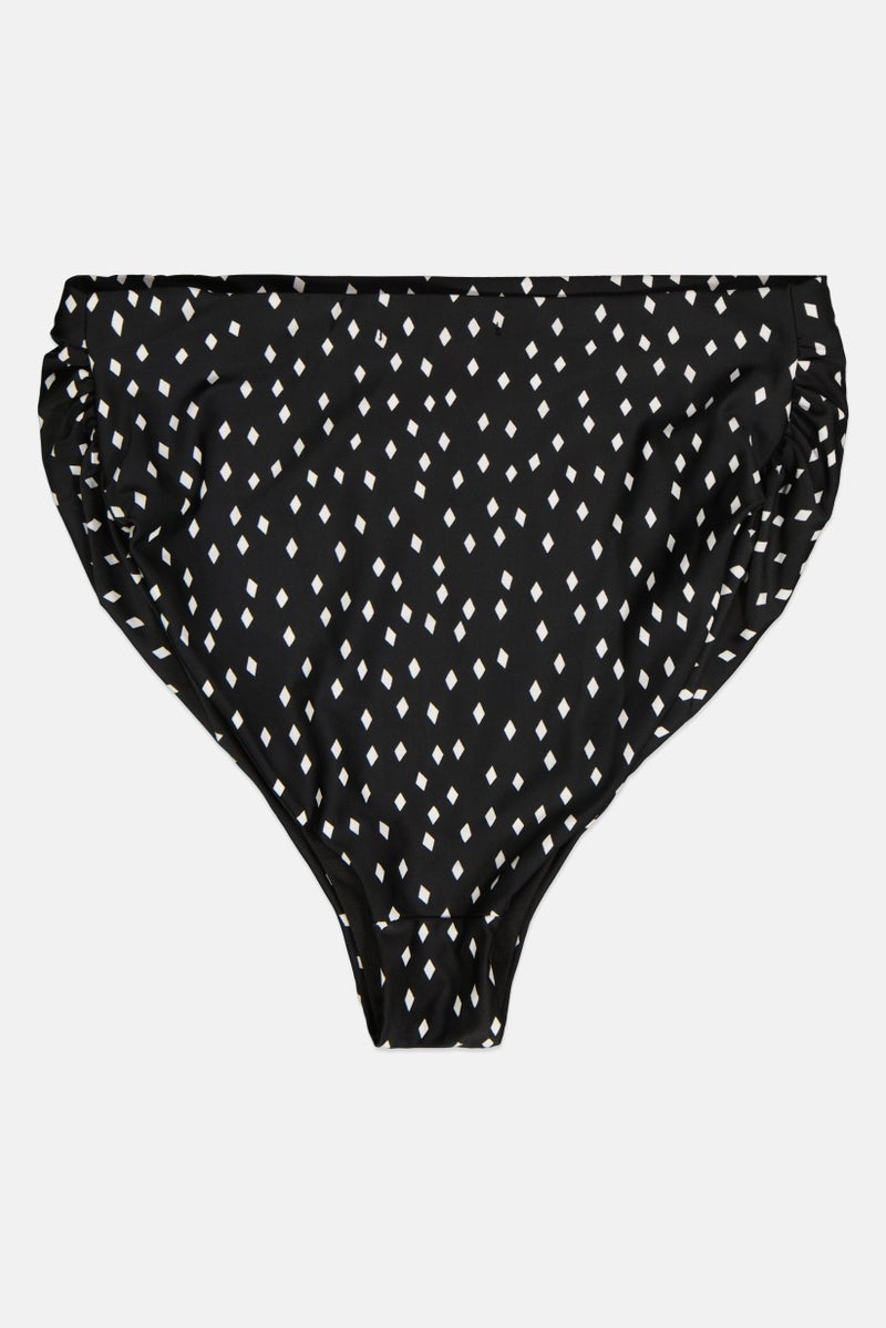 Fashion Union Maternity Allover Print Bikini Bottom, Black/White  - Image 1