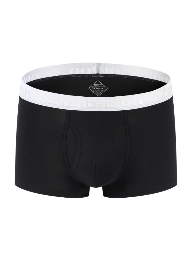 ZONBAILON Men's Bamboo Fiber Boxer Briefs, Front Opening Pouch Breathable Soft Underwear for Men, M-3XL - Image 1