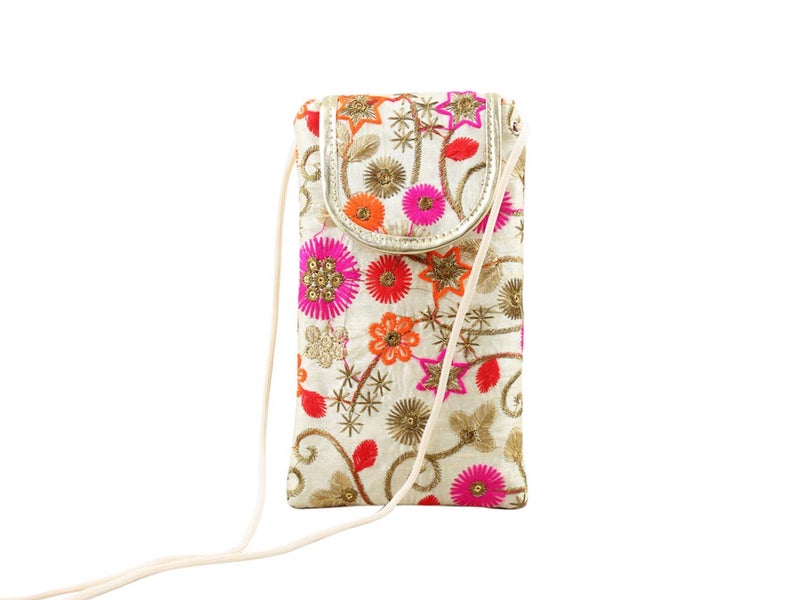 GoldGiftIdeas Embellished Multicolor Mobile Pouch Cover with Sling, Potli Pouches for Return Gifts, Party Favor Gift Bags for Baby Shower, Potli Bags for Women (Set of 10) - Image 4