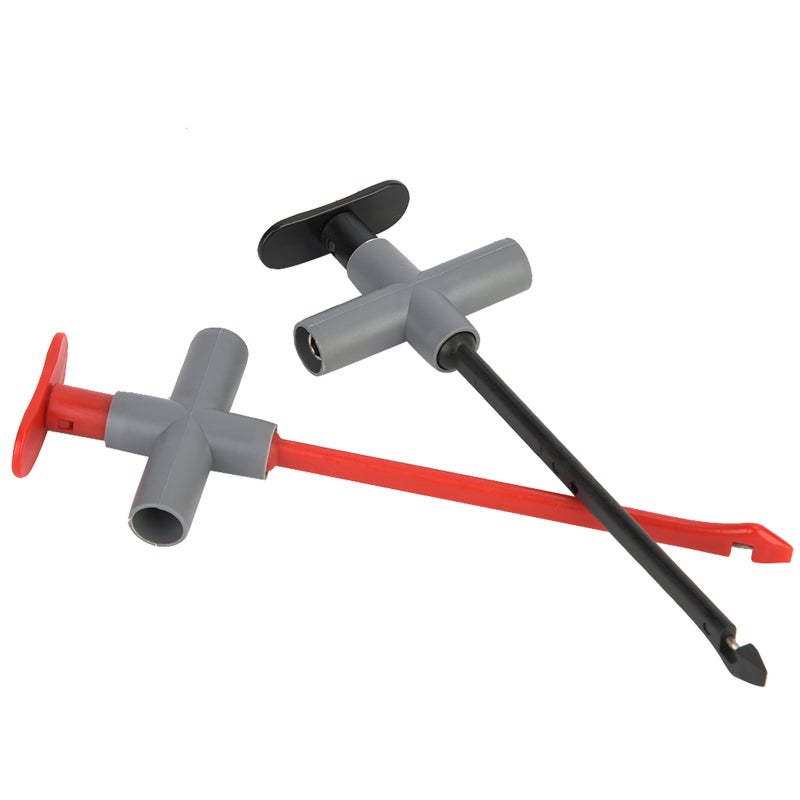 Multimeter Test Clip: Stainless Steel Needle PA Surface Material CAT III 1000V - Stable 4mm Banana Plug Connection Puncture Probe for Auto Repairing - Image 1