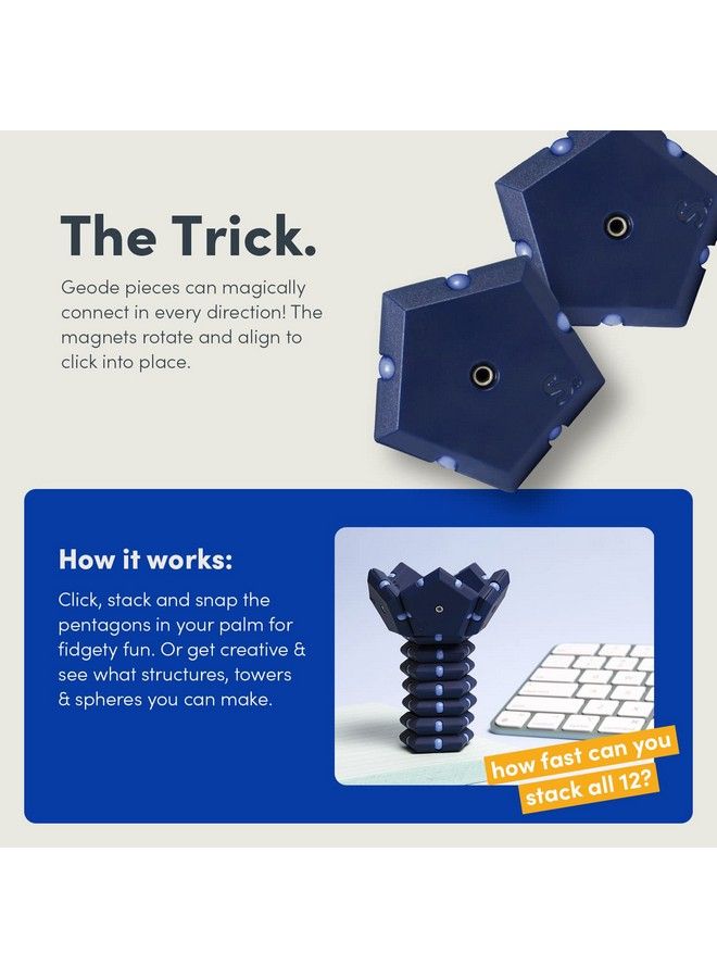 Speks Matte Geode Pentagons 12Piece Set Space Cadet Fun Desk Toy For Adults - Image 5