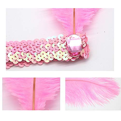 luckygift Sequins Feather Headpiece 1920s Carnival Party Accessory Party Feather Headband 10pcs (Colorful) - Image 3