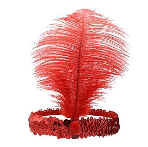 luckygift Sequins Feather Headpiece 1920s Carnival Party Accessory Party Feather Headband 10pcs (Colorful) - Image 4