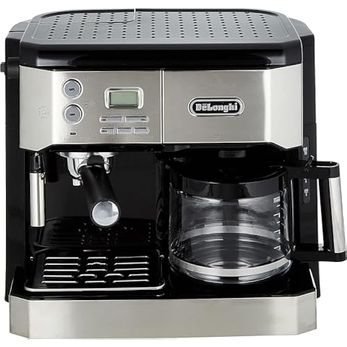 ديلونجي ماكينة قهوة Bco431S ثنائية الوظائف، قهوة إسبريسو وقهوة بالتنقيط، ماكينة إسبريسو، فضي، أسود، ضمان دولي - Image 3