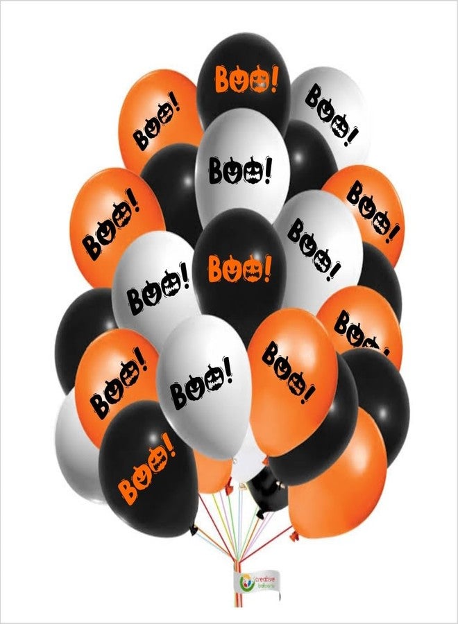 HK balloons 50Pcs Black Orange Red Halloween decorations Items For Printed Balloons Halloween Themed Pumpkin Balloons Black Orange Balloons Set for Celebration Party Decoration Balloons - Image 1