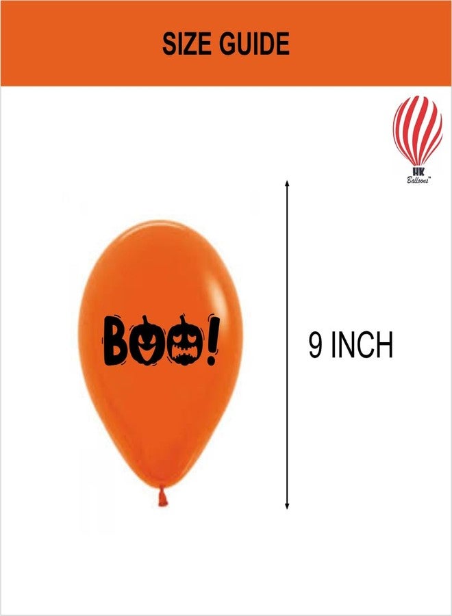 HK balloons 50Pcs Black Orange Red Halloween decorations Items For Printed Balloons Halloween Themed Pumpkin Balloons Black Orange Balloons Set for Celebration Party Decoration Balloons - Image 4