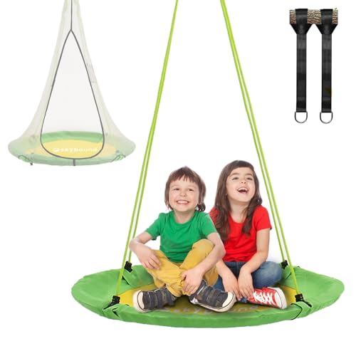 SkyBound Tree Saucer Swing with Hanging Straps 600LB Weight Capacity Waterproof Tree Swings for Kids Tire Swings for Trees Durable Outdoor Swing Seat for Children - Image 1