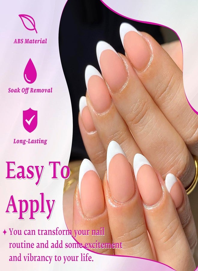 LuckForever 300pc Short Almond Nail Tips Nude Fake Nails French Tip Press On Nails Short Almond Acrylic Nails Press on Nail Glue Nail False Fingernail Matte Gel Extension Tips 15 Sizes - Image 5