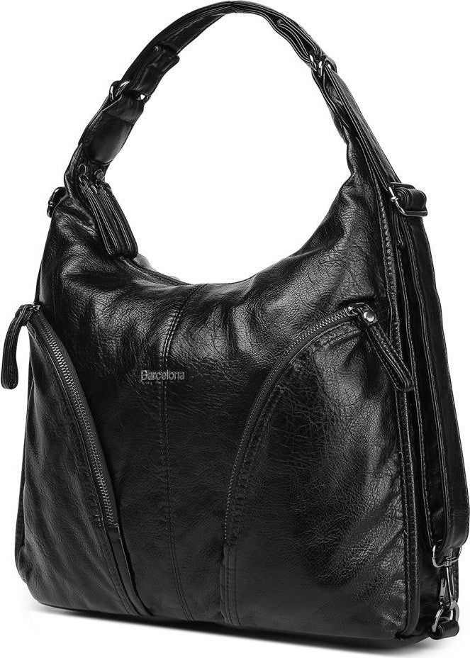21K Barcelona Washed Leather Women's Backpack and Shoulder Bag 1859 - Image 3