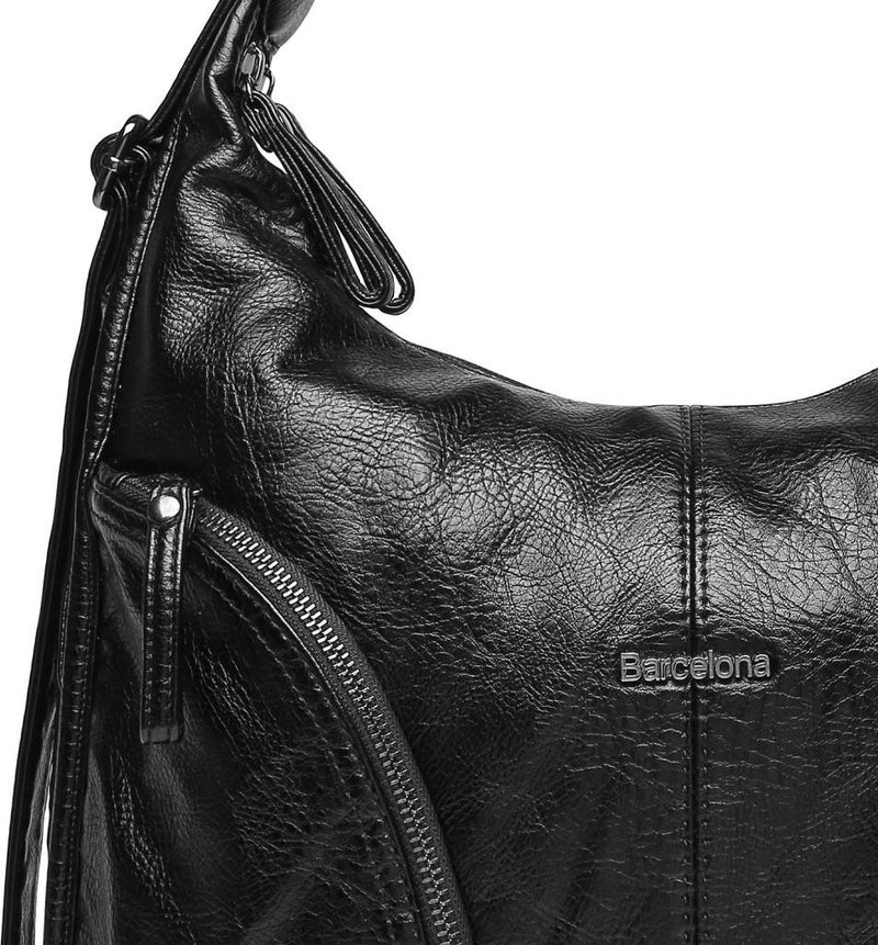 21K Barcelona Washed Leather Women's Backpack and Shoulder Bag 1859 - Image 5