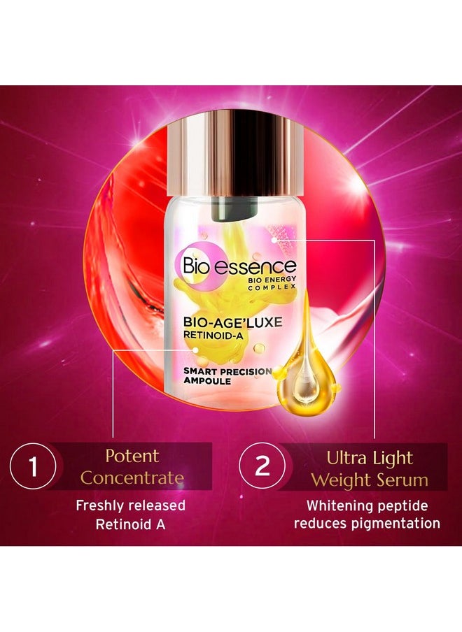 Bio Essence - Bioessence Bioage'Luxe Ampoule With Fresh Retinoid A + Face Serum With Peptidespack Of 2 Anti Ageing Peptides Retinol ++ Hydrating Actives 10Gx2 - Image 1