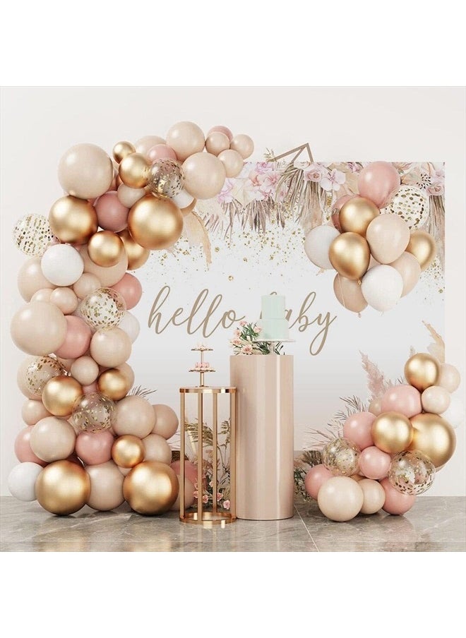 Mocsicka Boho Baby Shower Backdrop for Girl Floral Baby Girl Baby Shower Background Pink Pampas Grass It's a Girl Baby Shower Party Cake Table Decoration Photo Booth Props (7x5ft)  - Image 5