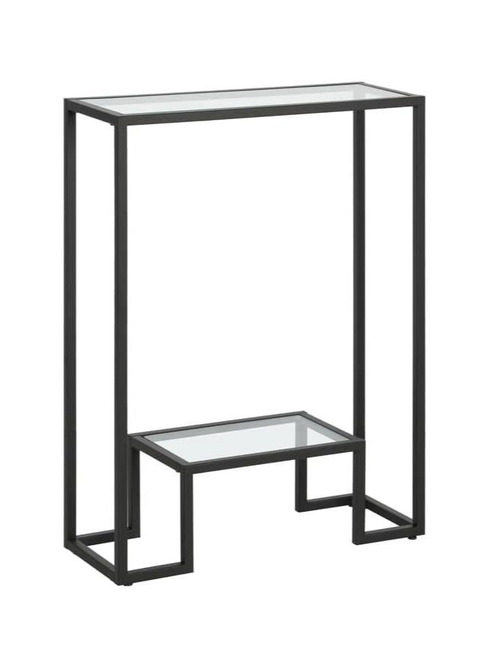 LINGWEI Modern 2 Tier Console Table with Tempered Glass Top Small Entryway Table Side Table Sofa Side Table and Entry Table for Living Room and Hallway Decor - Image 4