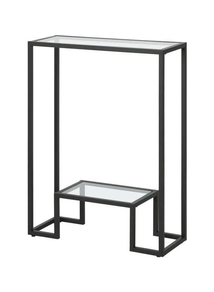 LINGWEI Modern 2 Tier Console Table with Tempered Glass Top Small Entryway Table Side Table Sofa Side Table and Entry Table for Living Room and Hallway Decor - Image 5