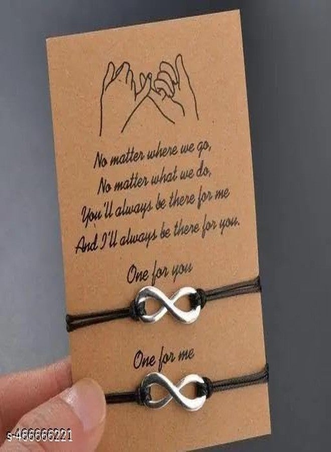 BEAUTIVIA Infinity Pinky Promise Bracelets Anklets for Couples Best Friend Long Distance Relationship Matching Bracelets Adjustable Friendship Bracelets for Him and Her (Unisex Adult) - Image 3