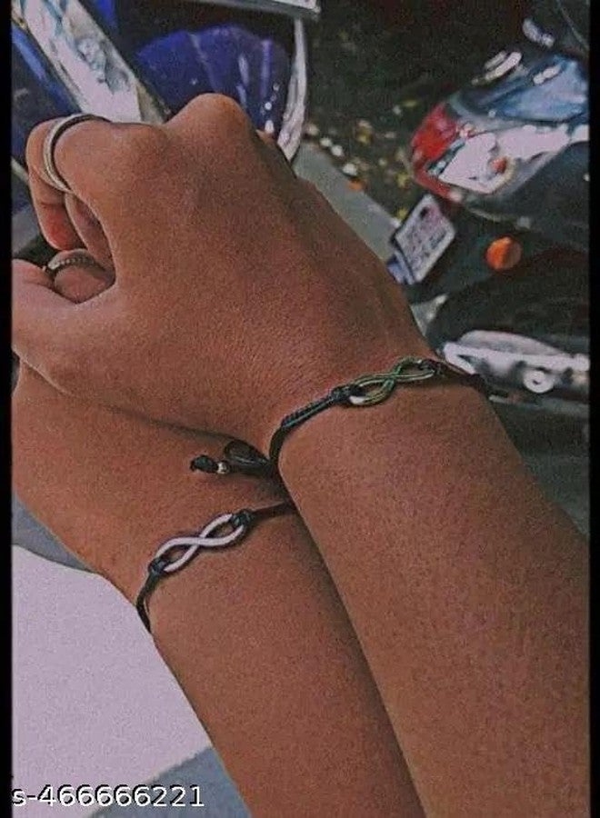 BEAUTIVIA Infinity Pinky Promise Bracelets Anklets for Couples Best Friend Long Distance Relationship Matching Bracelets Adjustable Friendship Bracelets for Him and Her (Unisex Adult) - Image 4