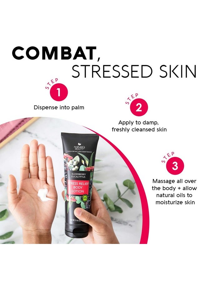 Nature's Beauty Elderberry Eucalyptus Stress Relief Body Lotion Multi-Pack - Lightweight, Non-Greasy Restore Moisturizer, Made W/Shea Butter, Avocado Oil And Sweet Almond Oil, 8 Oz (2 Pack)  - Image 2