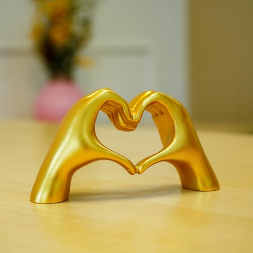 Ekhasa Nostrae Heart Shaped Love Hands Show Pieces for Home Decor Living Room Decorative Items | Cute Showpieces Gift Item for Decor | Modern Center Table Tv Showcase Shelf Office Interior Statue - Image 2