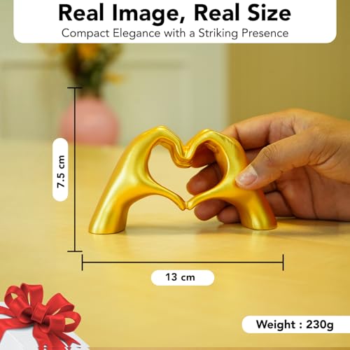 Ekhasa Nostrae Heart Shaped Love Hands Show Pieces for Home Decor Living Room Decorative Items | Cute Showpieces Gift Item for Decor | Modern Center Table Tv Showcase Shelf Office Interior Statue - Image 4