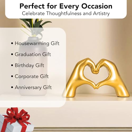 Ekhasa Nostrae Heart Shaped Love Hands Show Pieces for Home Decor Living Room Decorative Items | Cute Showpieces Gift Item for Decor | Modern Center Table Tv Showcase Shelf Office Interior Statue - Image 5