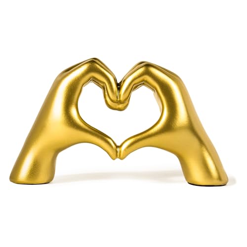 Ekhasa Nostrae Heart Shaped Love Hands Show Pieces for Home Decor Living Room Decorative Items | Cute Showpieces Gift Item for Decor | Modern Center Table Tv Showcase Shelf Office Interior Statue - Image 3