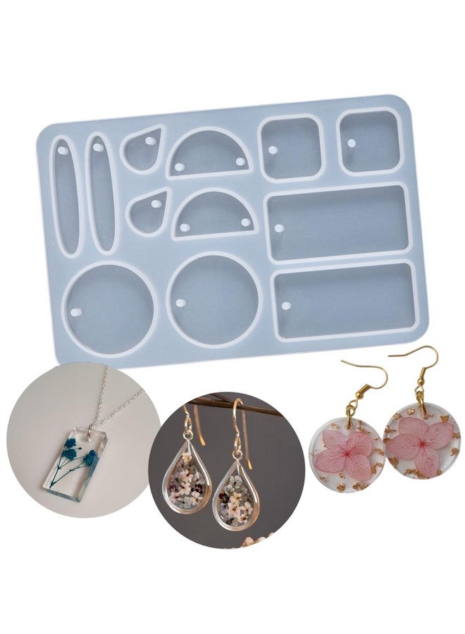 MoldBerry MoldBerry 6 Shape Silicone Earring Moulds Keychain Epoxy Pendant Ear Studs Resin Molds for DIY Crafts Silicone Candle Making Mold Pack of 1 - Image 1