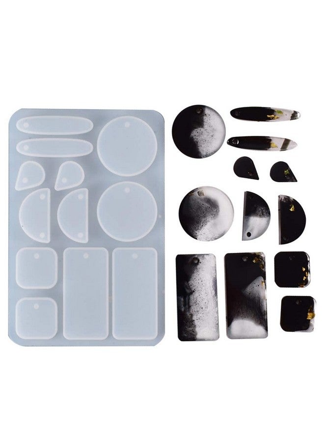 MoldBerry MoldBerry 6 Shape Silicone Earring Moulds Keychain Epoxy Pendant Ear Studs Resin Molds for DIY Crafts Silicone Candle Making Mold Pack of 1 - Image 4