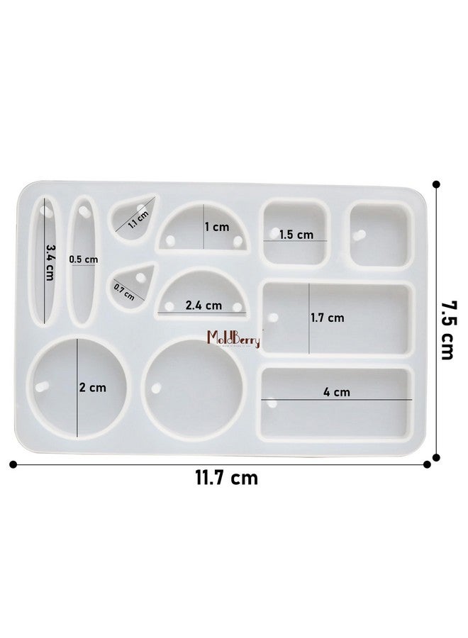 MoldBerry MoldBerry 6 Shape Silicone Earring Moulds Keychain Epoxy Pendant Ear Studs Resin Molds for DIY Crafts Silicone Candle Making Mold Pack of 1 - Image 2
