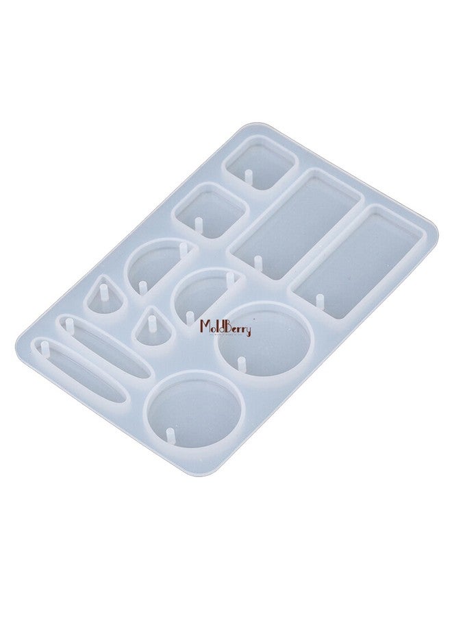 MoldBerry MoldBerry 6 Shape Silicone Earring Moulds Keychain Epoxy Pendant Ear Studs Resin Molds for DIY Crafts Silicone Candle Making Mold Pack of 1 - Image 3