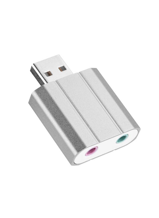 Thoraya External USB 2.0 to 3.5mm Stereo Audio Sound Card Mic Adapter Speaker for XP,WIN7, WIN8, WIN10  - Image 1